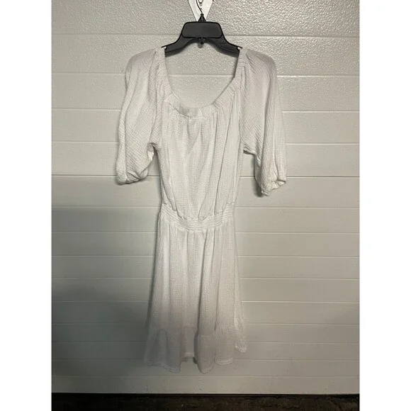 4our Dreamers white midi boho tiered smocked dress size XL. - Picture 2 of 2